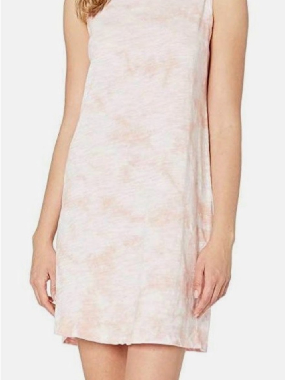 Lilla P Pink Tie-Dye Slub Knit Jersey Sleeveless Shift Dress